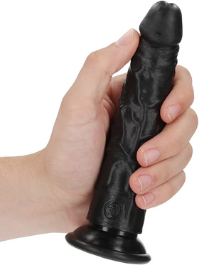 RealRock: Slim Realistic Dildo, 15,5 cm, svart