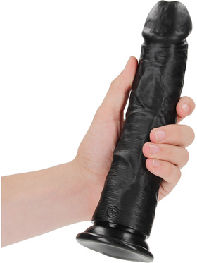 RealRock: Curved Realistic Dildo, 23 cm, svart