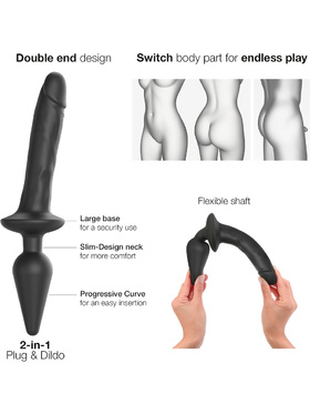 Strap-On-Me: Switch Plug-In Realistic Dildo, XXL