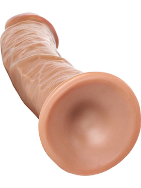 RealRock: Curved Realistic Dildo, 25.5 cm, lysebrun