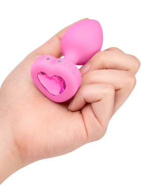 B-Vibe: Vibrating Heart, Remote Control Plug, rosa