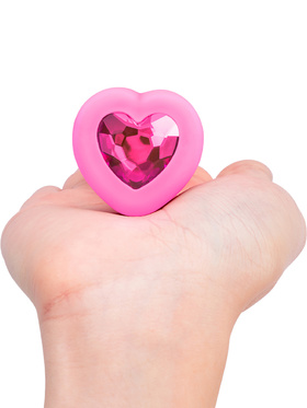 B-Vibe: Vibrating Heart, Remote Control Plug, rosa