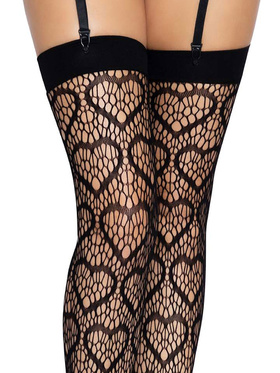 Leg Avenue: Heart Net Thigh Highs, One Size