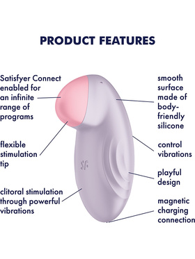 Satisfyer Connect: Tropical Tip, Lay-on Vibrator, lilla