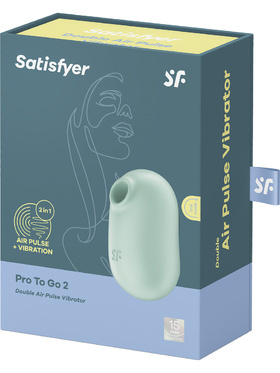 Satisfyer: Pro To Go 2, AirPulse Stimulator + Vibration, grønn