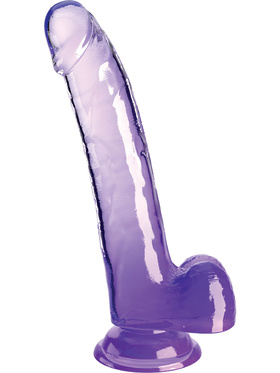 King Cock Clear: Dildo with Balls, 25 cm, lilla