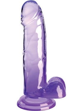 King Cock Clear: Dildo with Balls, 20 cm, lilla