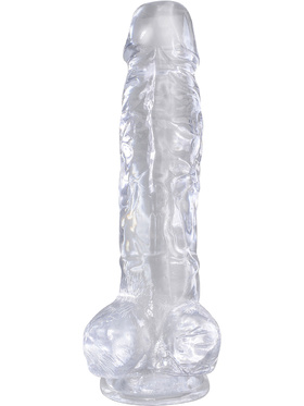 King Cock Clear: Dildo with Balls, 22 cm, gjennomsiktig