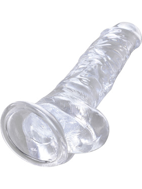 King Cock Clear: Dildo with Balls, 22 cm, gjennomsiktig