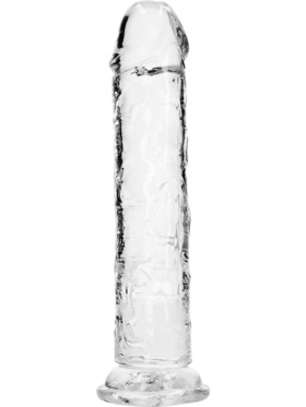 RealRock: Crystal Clear Straight Realistic Dildo, 23 cm, gjennomsiktig