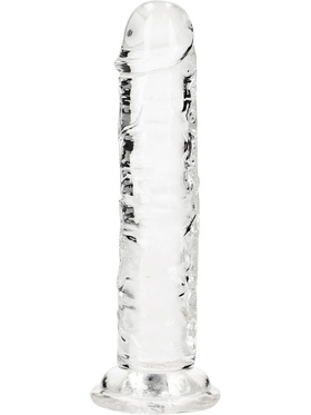 RealRock: Crystal Clear Straight Realistic Dildo, 14.5 cm, gjennomsiktig