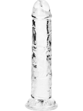 RealRock: Crystal Clear Straight Realistic Dildo, 14.5 cm, gjennomsiktig