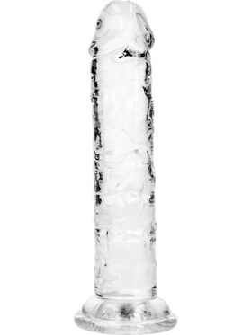 RealRock: Crystal Clear Straight Realistic Dildo, 14.5 cm, gjennomsiktig