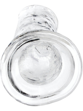 RealRock: Crystal Clear Straight Realistic Dildo, 14.5 cm, gjennomsiktig