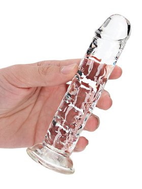 RealRock: Crystal Clear Straight Realistic Dildo, 14.5 cm, gjennomsiktig