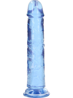 RealRock: Crystal Clear Straight Realistic Dildo, 18 cm, blå