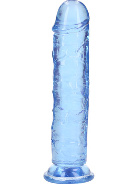 RealRock: Crystal Clear Straight Realistic Dildo, 18 cm, blå