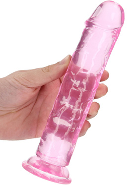 RealRock: Crystal Clear Straight Realistic Dildo, 20 cm, rosa