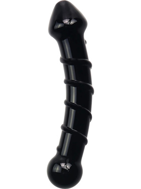 LoveToy: Glass Romance Spiral Dildo, svart