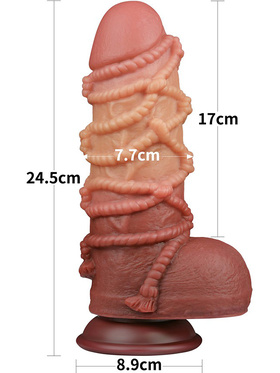 LoveToy: Dual-layered Silicone Cock with Rope, 24.5 cm