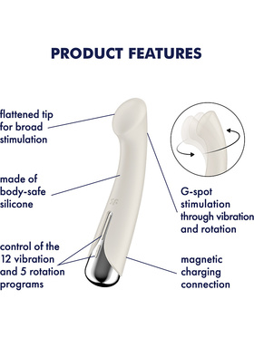 Satisfyer: Spinning G-Spot 1, Rotating Vibrator, hvit