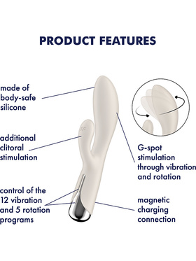 Satisfyer: Spinning Rabbit 1, Rotating Vibrator, hvit