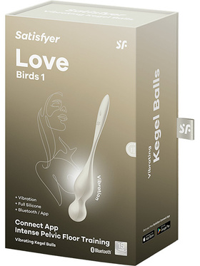 Satisfyer Connect: Love Birds 1, Vibrating Kegel Balls, hvit