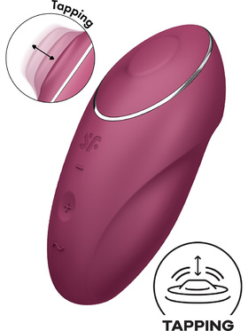 Satisfyer: Tap & Climax 1, Lay-On Vibrator, rød