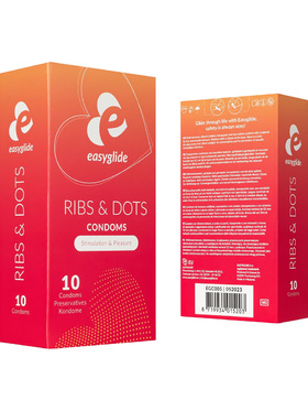 EasyGlide: Ribs and Dots Condoms, 10 stk