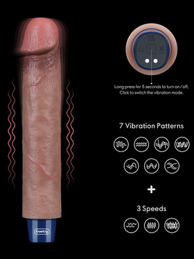 LoveToy: Real Softee, Silicone Vibrating Dildo, 23 cm