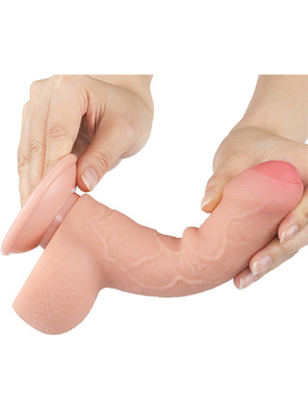 LoveToy: Sliding-Skin Dildo, 18 cm, lys