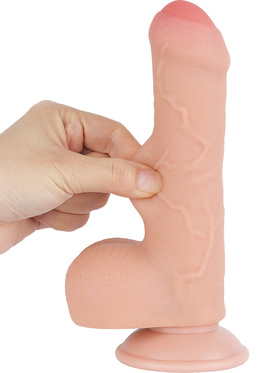 LoveToy: Sliding-Skin Dildo, 18 cm, lys