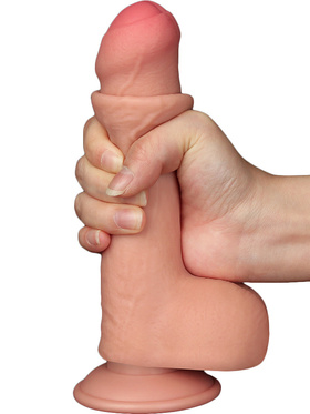 LoveToy: Sliding-Skin Dildo, 18 cm, lys