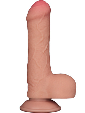 LoveToy: Sliding-Skin Dildo, 18 cm, lys