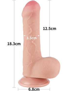 LoveToy: Sliding-Skin Dildo, 18 cm, lys