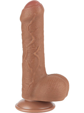 LoveToy: Sliding-Skin Dildo, 18 cm, brun