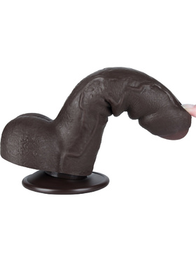 LoveToy: Sliding-Skin Dildo, 18 cm, mørk