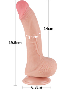 LoveToy: Sliding-Skin Dildo, 19.5 cm, lys