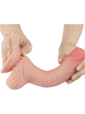 LoveToy: Sliding-Skin Dildo, 19.5 cm, lys