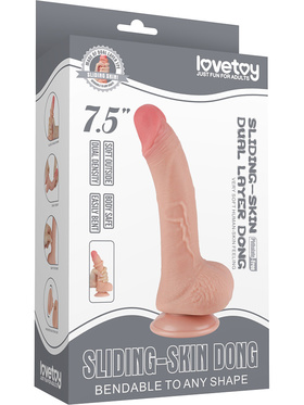 LoveToy: Sliding-Skin Dildo, 19.5 cm, lys