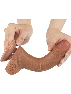 LoveToy: Sliding-Skin Dildo, 19.5 cm, brun