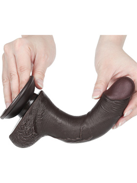 LoveToy: Sliding-Skin Dildo, 19.5 cm, mørk