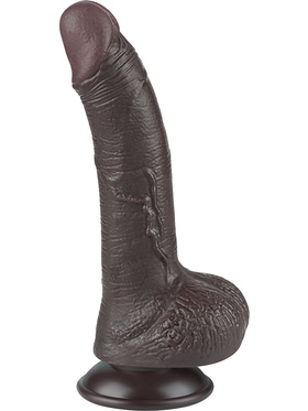 LoveToy: Sliding-Skin Dildo, 19.5 cm, mørk