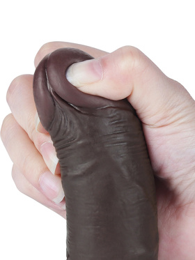 LoveToy: Sliding-Skin Dildo, 19.5 cm, mørk