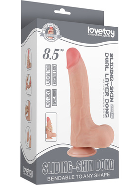 LoveToy: Sliding-Skin Dildo, 22 cm, lys