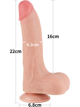 LoveToy: Sliding-Skin Dildo, 22 cm, lys