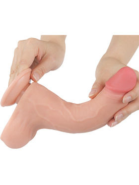 LoveToy: Sliding-Skin Dildo, 22 cm, lys