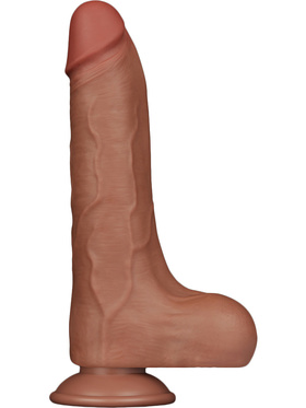 LoveToy: Sliding-Skin Dildo, 22 cm, brun