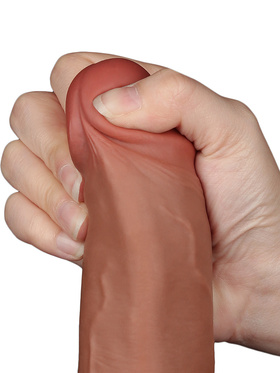 LoveToy: Sliding-Skin Dildo, 22 cm, brun