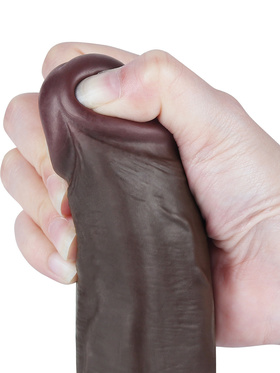 LoveToy: Sliding-Skin Dildo, 22 cm, mørk